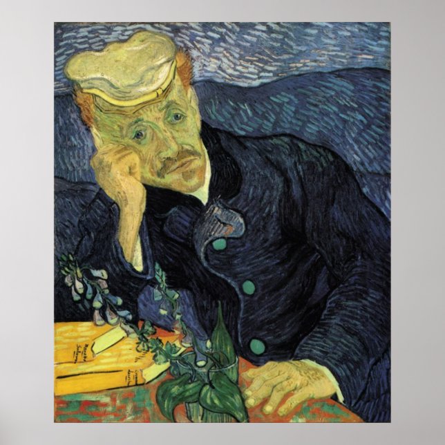 Porträtt i Doktor Gachet, Vincent van Gogh Poster (Framsidan)