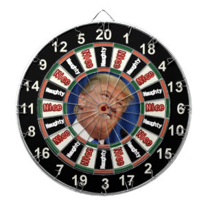 Porträtt i Donald Trumps politiska dart board Piltavla