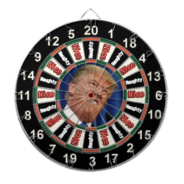 Porträtt i Donald Trumps politiska dart board Piltavla (Framsidan)