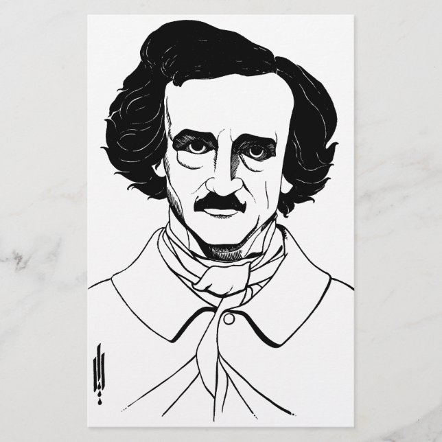 Porträtt i Edgar Allan Poe Brevpapper (Framsida)