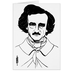 Porträtt i Edgar Allan Poe Hälsningskort