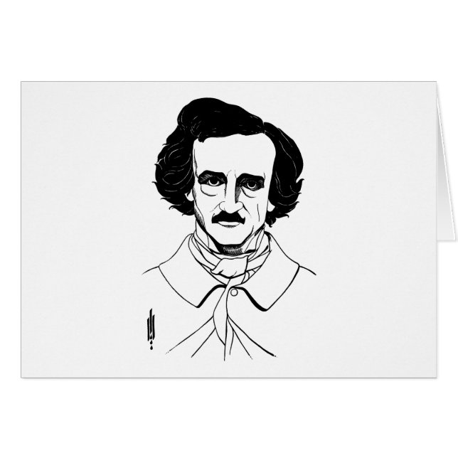 Porträtt i Edgar Allan Poe Hälsningskort (Framsidan Horizontal)