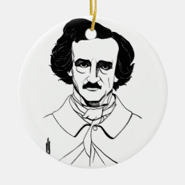 Porträtt i Edgar Allan Poe Julgransprydnad Keramik