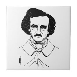 Porträtt i Edgar Allan Poe Kakelplatta