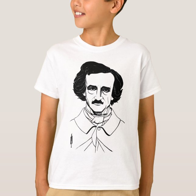 Porträtt i Edgar Allan Poe Tee (Framsida)
