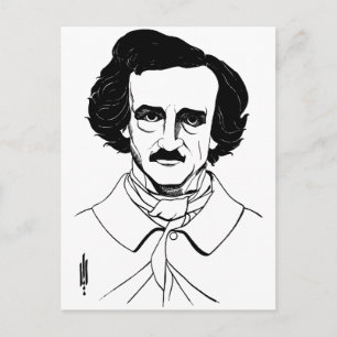 Porträtt i Edgar Allan Poe Vykort
