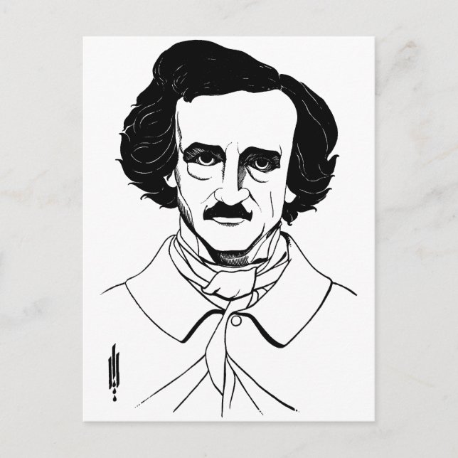 Porträtt i Edgar Allan Poe Vykort (Framsida)