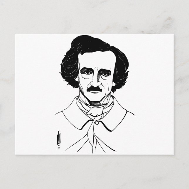 Porträtt i Edgar Allan Poe Vykort (Framsida)