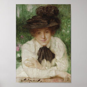 Porträtt i Edwardian Dam (Vintage Art) Poster