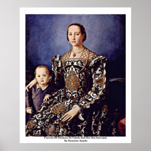 Porträtt i Eleonora di Toledo av Bronzino Angelo Poster