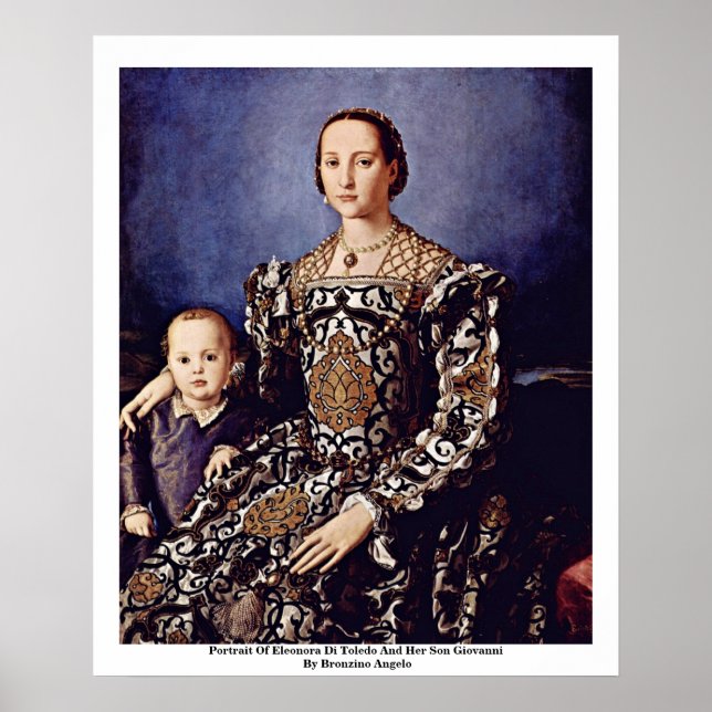 Porträtt i Eleonora di Toledo av Bronzino Angelo Poster (Framsidan)