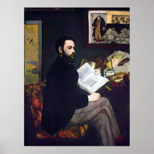 Porträtt i Emile Zola av Edouard Manet Poster