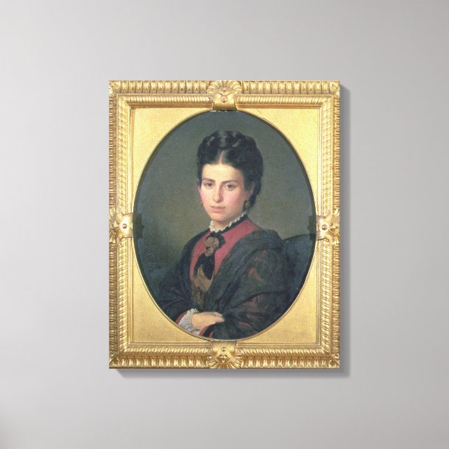 Porträtt i Emilia Sampieri, 1870 (olja på arbetsyt Canvastryck (Framsida)