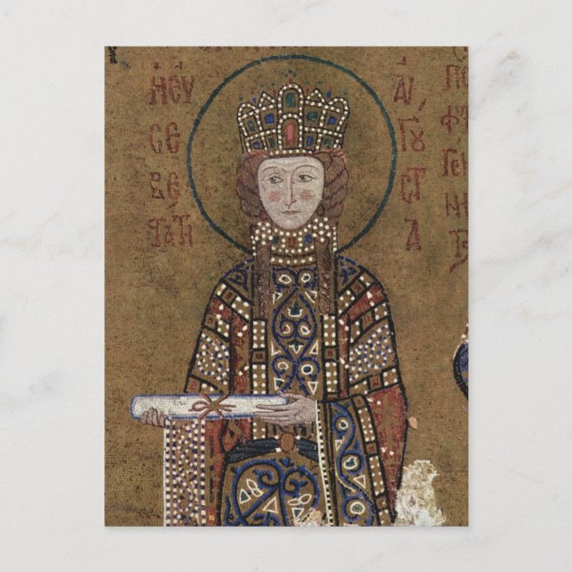 Porträtt i Empress Irene Byzantine Orthodox Icon Vykort (Framsida)