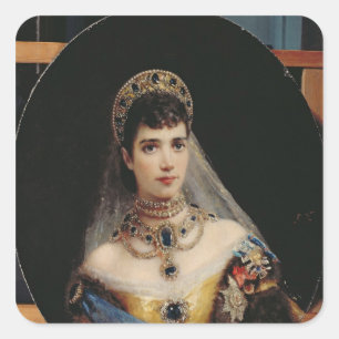 Porträtt i Empress Maria Fyodorovna Fyrkantigt Klistermärke
