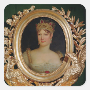 Porträtt i Empress Marie-Louise of Austria Fyrkantigt Klistermärke