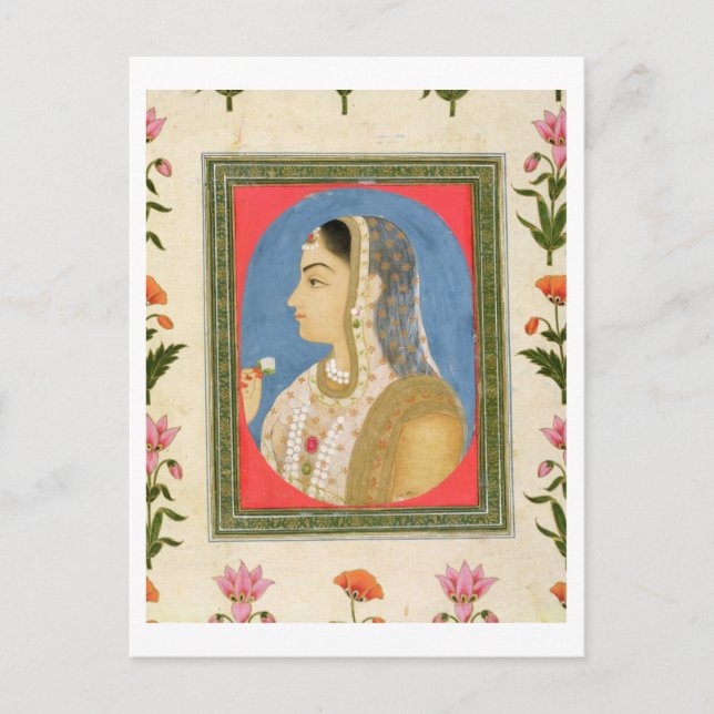 Porträtt i en ädel dam, från Small Clive Alb Vykort (Framsida)