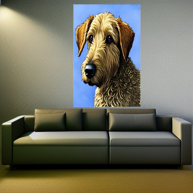 Porträtt i en Airedale Terrier | AI Art Poster (Skapare uppladdad)