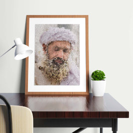 Porträtt i en äldre afghansk poster