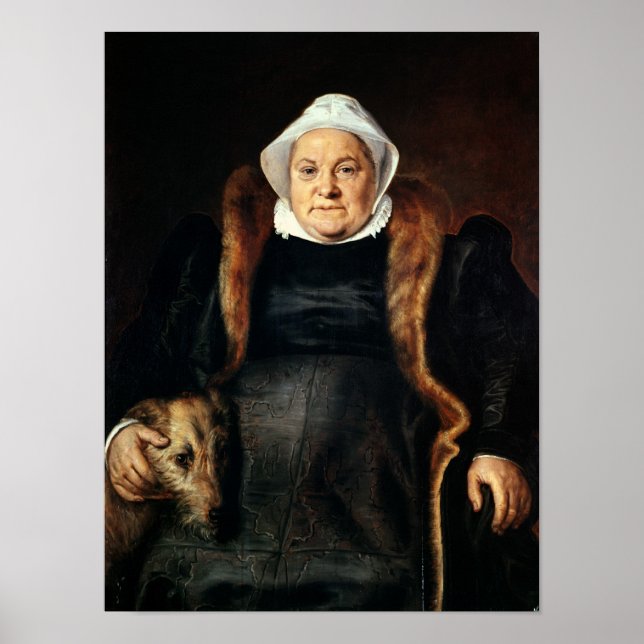 Porträtt i en äldre kvinna poster (Framsidan)