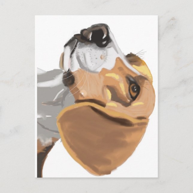 Porträtt i en Beagle Head Vykort (Framsida)