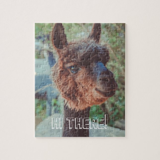 Porträtt i en brunalpaca pussel (Vertikal)