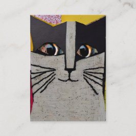 Porträtt i en Cat Collage Art Visitkort