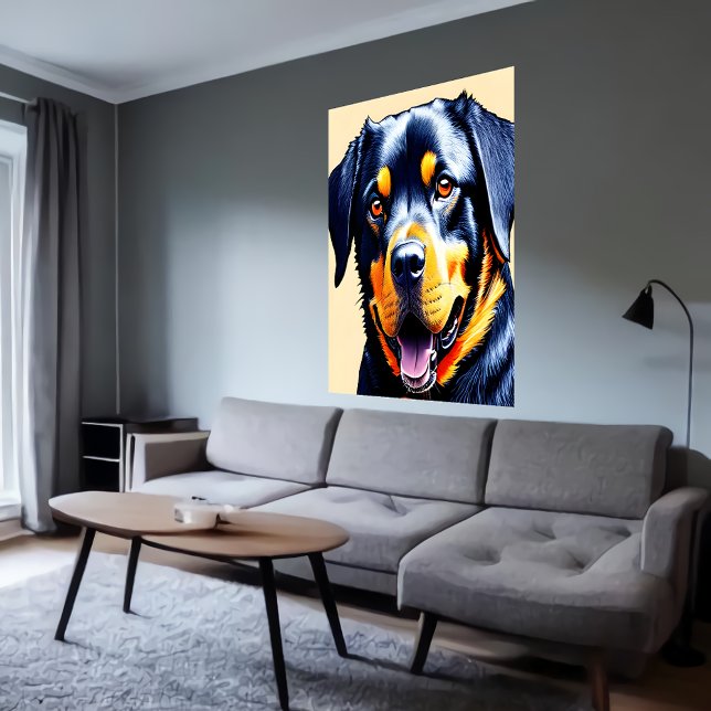 Porträtt i en coola Rottweiler | AI Art Poster (Skapare uppladdad)