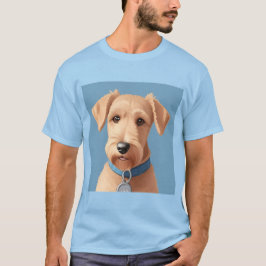 Porträtt i en cute Hund med blå kronor T Shirt