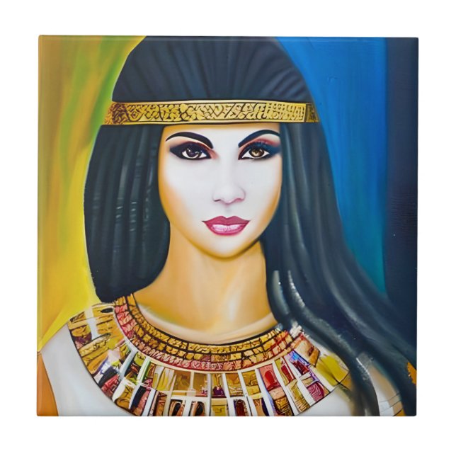Porträtt i en egyptisk prinsessa kakelplatta (Framsidan)