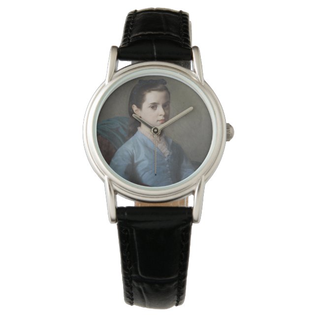 Porträtt i en Elegant Girl (av Leloir) Armbandsur (Framsida)
