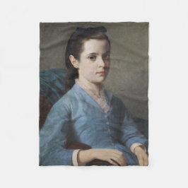 Porträtt i en Elegant Girl (av Leloir) Fleecefilt