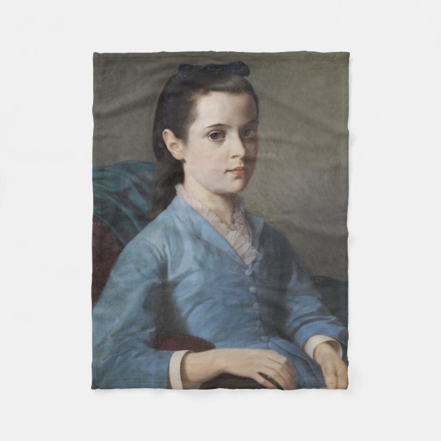 Porträtt i en Elegant Girl (av Leloir) Fleecefilt (Framsidan)