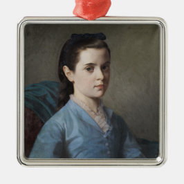 Porträtt i en Elegant Girl (av Leloir) Julgransprydnad Metall