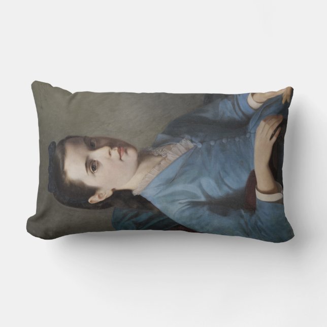 Porträtt i en Elegant Girl (av Leloir) Lumbarkudde (Framsida)