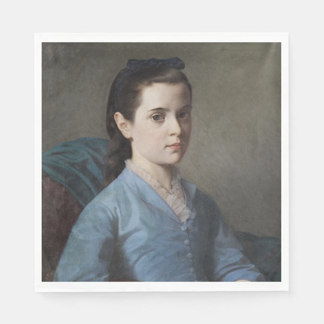 Porträtt i en Elegant Girl (av Leloir) Pappersservett (Framsidan)