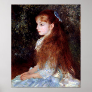 Porträtt i en flicka med blått band, Renoir Poster