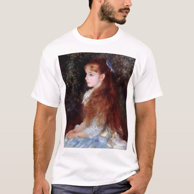 Porträtt i en flicka med blått band, Renoir T Shirt (Framsida)