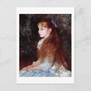 Porträtt i en flicka med blått band, Renoir Vykort