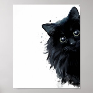 Porträtt i en fluffy black cat poster