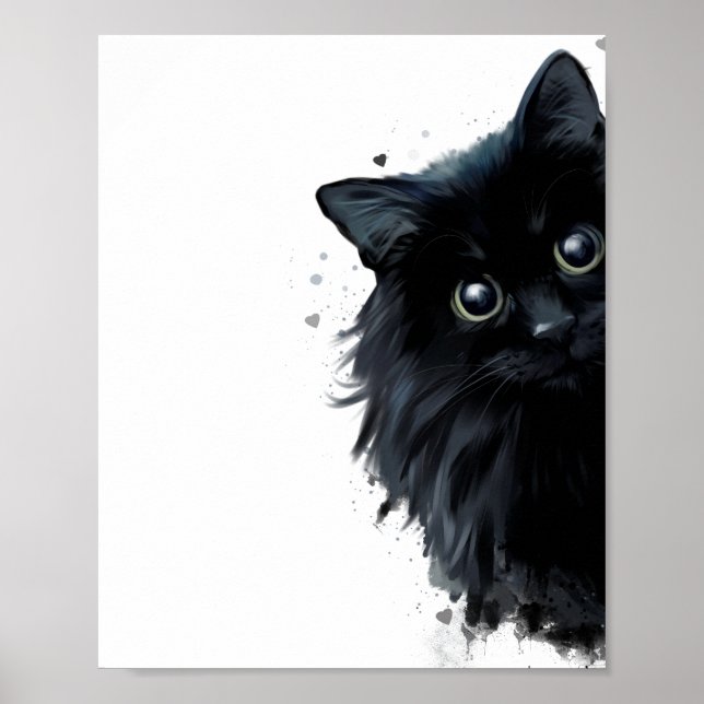 Porträtt i en fluffy black cat poster (Framsidan)