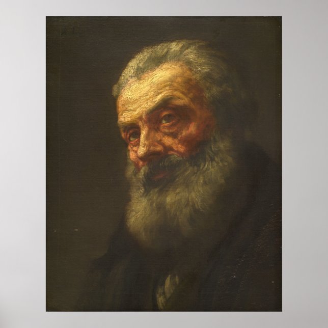 Porträtt i en gammal man - Alphonse Legros Fine Ar Poster (Framsidan)