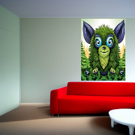 Porträtt i en grönt fantasi-beast | AI Art Poster
