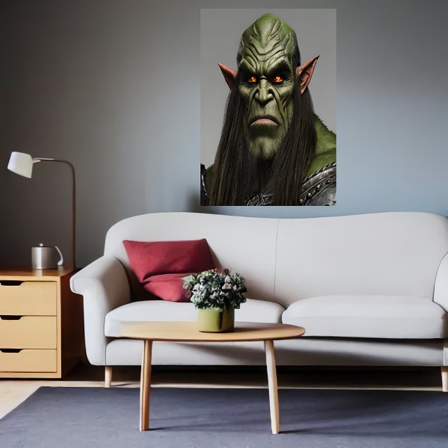 Porträtt i en grönt Orc | AI Art Poster (Skapare uppladdad)