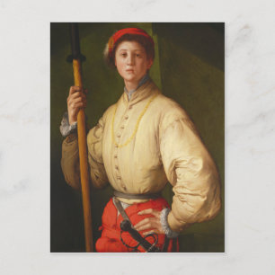 Porträtt i en Halberdier av Pontormo Vykort