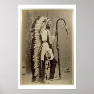Porträtt i en inhemsk amerikan från Buffalo Bill's Poster