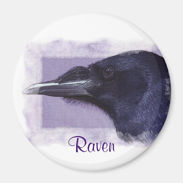 Porträtt i en konsthandling i Raven Corvid-älskare Magnet (Framsidan)