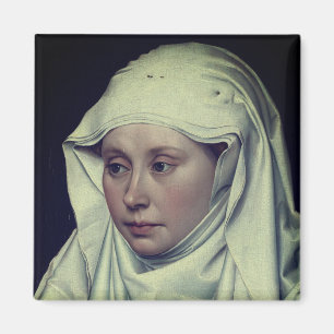 Porträtt i en kvinna - av Robert Campin (c. 1435) Magnet
