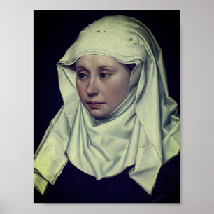Porträtt i en kvinna - av Robert Campin (c. 1435) Poster