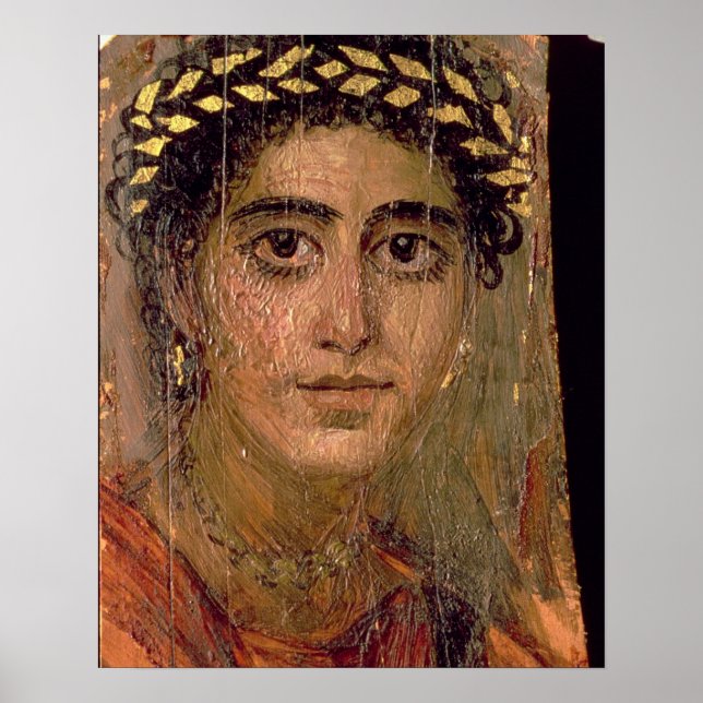 Porträtt i en kvinna, från Fayum, Romano-Egyptian, Poster (Framsidan)